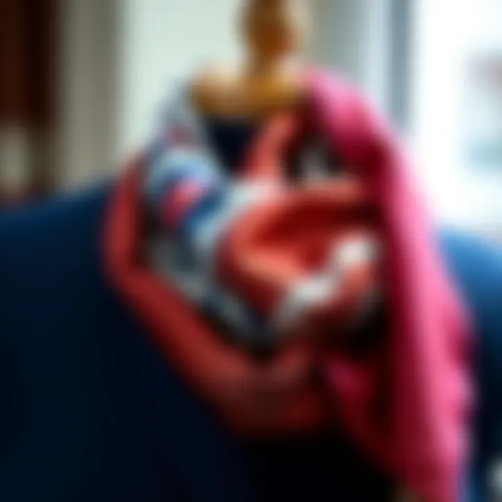 Stylish silk scarf neatly folded