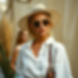 Stylish summer linen outfit display