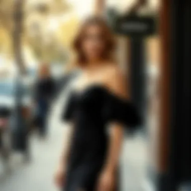 Chic Black Dress for Youth Elegant black dress on a stylish young model