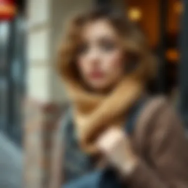 Chic combination of shawl with seasonal attire