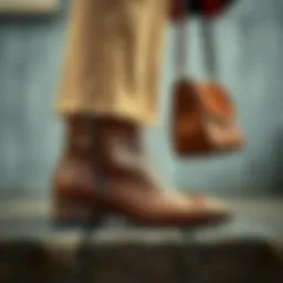 Elegant brown boots styled with a fashionable outfit