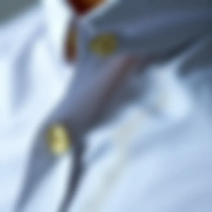 Close-up of the fabric texture used in tailored slim fit shirts