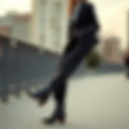 Sophisticated outfit featuring a tailored suit and stylish boots