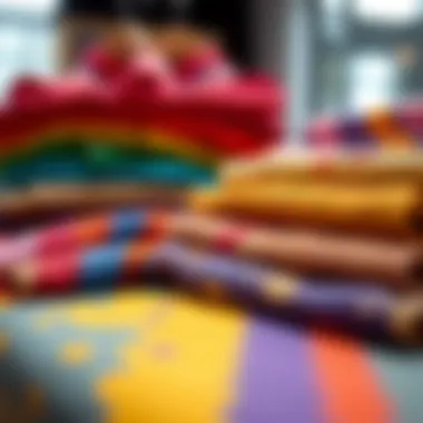 Colorful fabric swatches for children's suits