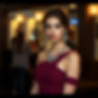 Stylish single shoulder dress paired with accessories