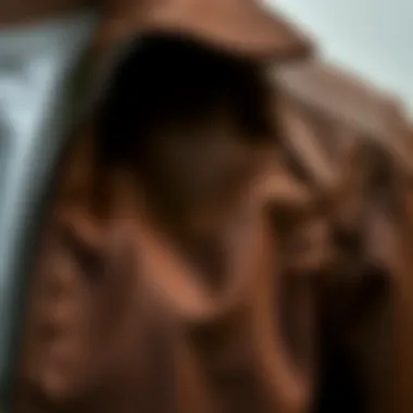 Fabric and Design Elements Detailed view of bomber jacket fabric and design elements.