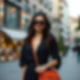 Elegant black dress styled for casual occasions