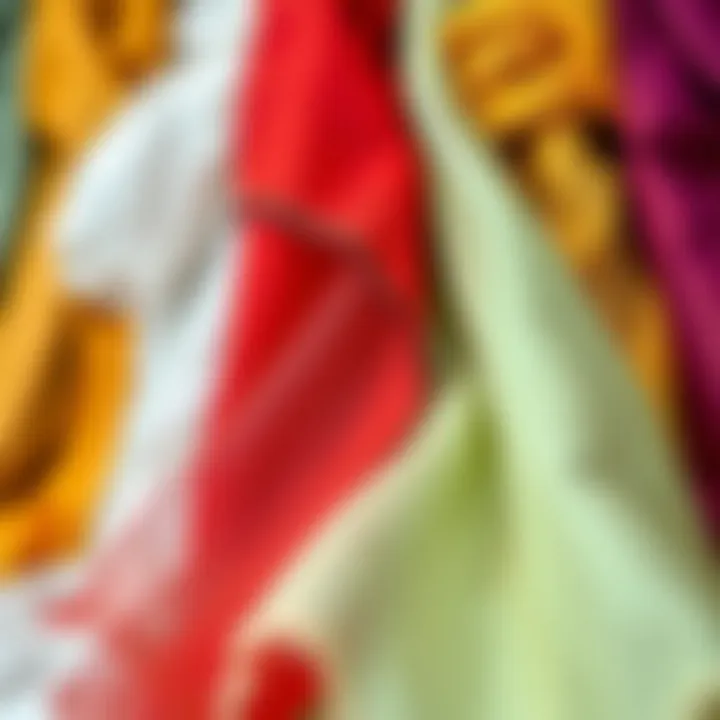 Diverse Tulle Colors and Textures Different colors and textures of tulle scarves displayed