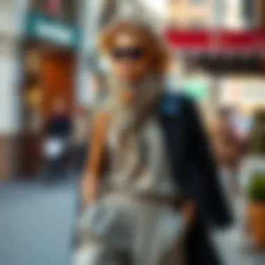 Stylish combination of tunic pants with accessories