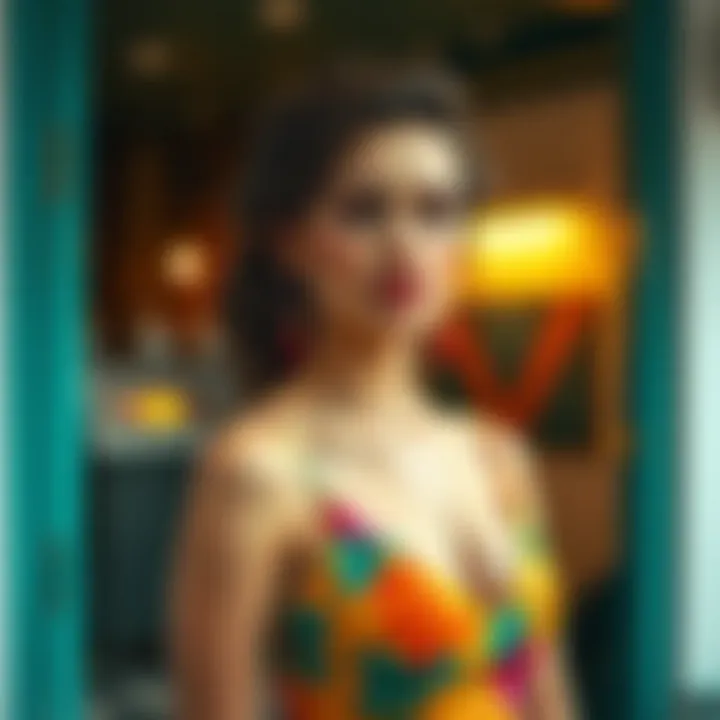 Vibrant cocktail dress seen on a popular Turkish star