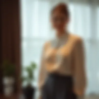Elegant long blouse in a contemporary setting