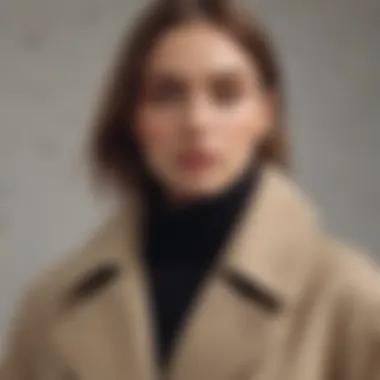 Eco-Friendly Choices: Sustainable Fabrics in Coats A close-up of sustainable fabrics used in long coats, representing eco-friendly fashion.
