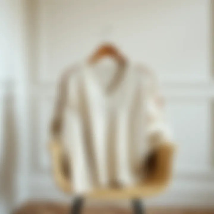 Elegant V-neck sweater draped over a modern chair
