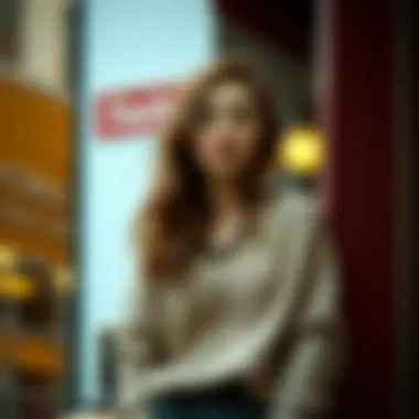 Chic V-Neck Sweater Outfit Stylish outfit featuring a V-neck sweater paired with accessories