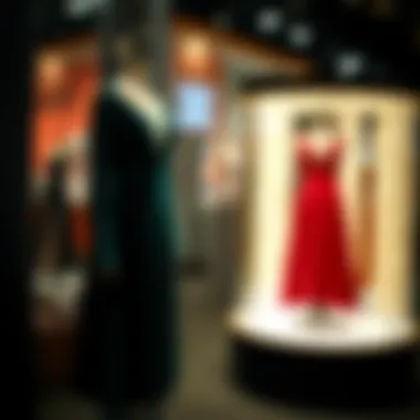 Elegant velvet midi dress on display