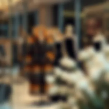 Trendy fur coat displayed in a boutique with chic decor.