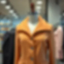 Chic vison color jacket displayed elegantly on a mannequin