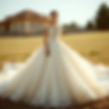 Bridal Gown with Voluminous Skirt Bridal gown featuring voluminous skirt and delicate embroidery