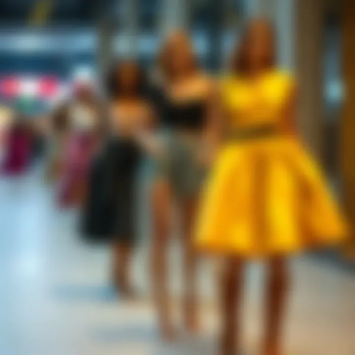 A variety of skirt styles displayed on a model