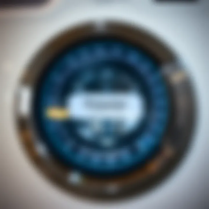 A washing machine displaying the appropriate settings for polyester care