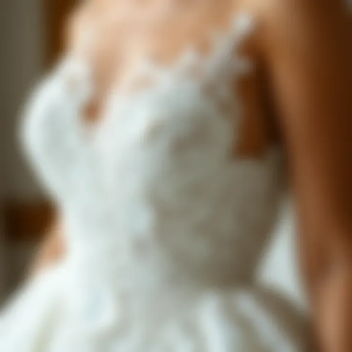 Intricate Lace Details in Wedding Dress Elegant wedding dress design showcasing intricate lace details