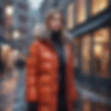 Winter urban outfit with puffer coat