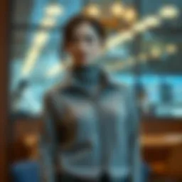 Elegant zipped collar sweater on a stylish backdrop