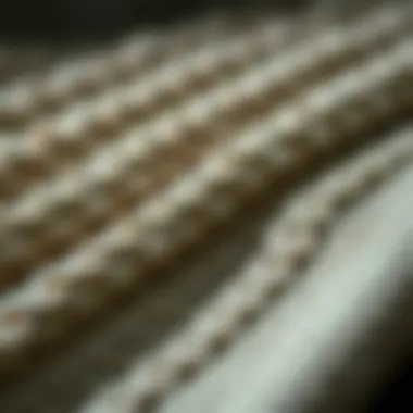 Close-up of knitted fabric showcasing texture and quality