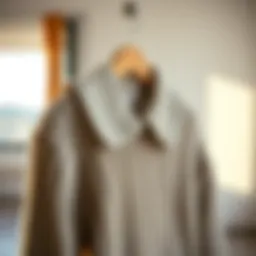 Elegant knitted sweater with a collar displayed on a minimalist background