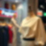 Elegant batwing sleeve ensemble displayed on a mannequin