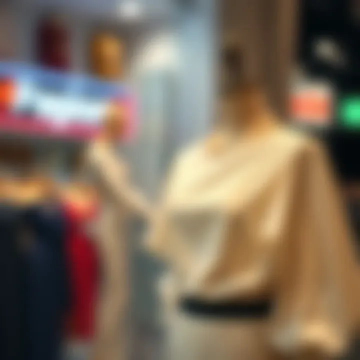 Elegant batwing sleeve ensemble displayed on a mannequin