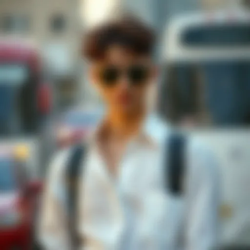 Stylish half shirt ensemble on a model showcasing modern fashion trends.