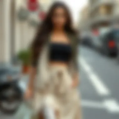 Fashion-forward summer outfit showcasing the versatility of skirt and jacket sets