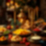 A beautifully arranged traditional New Year's Eve feast