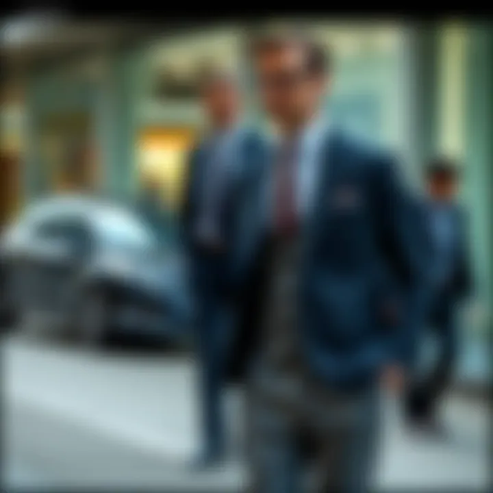 Stylish Zegna suit worn in a modern urban setting